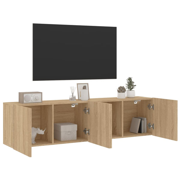 TV-Wandschränke Sonoma-Eiche 80x30x41 cm, 2er-Set