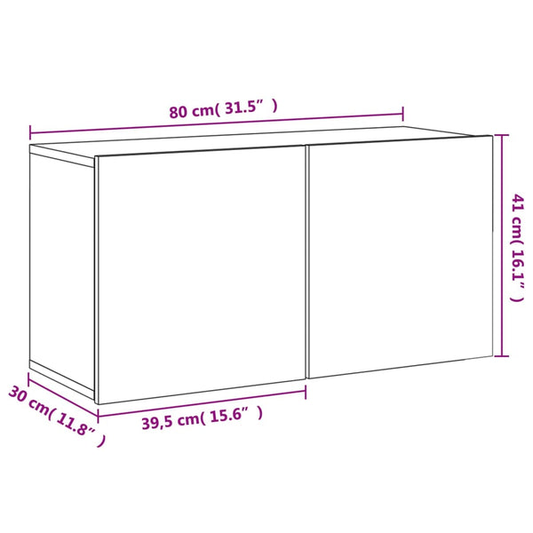 TV-Wandschrank Betongrau 80 cm