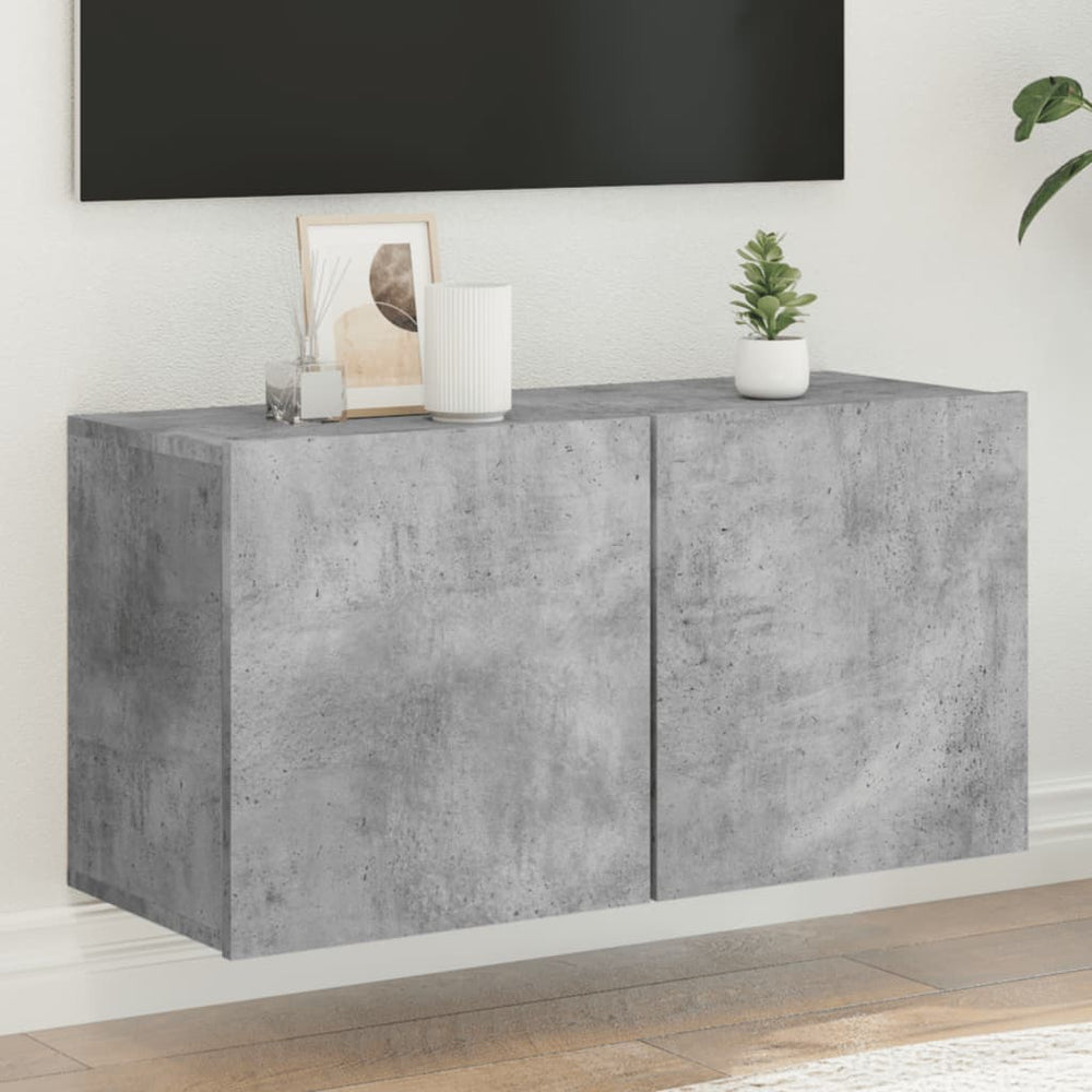 Meuble TV mural vidaXL gris béton 80x30x41 cm