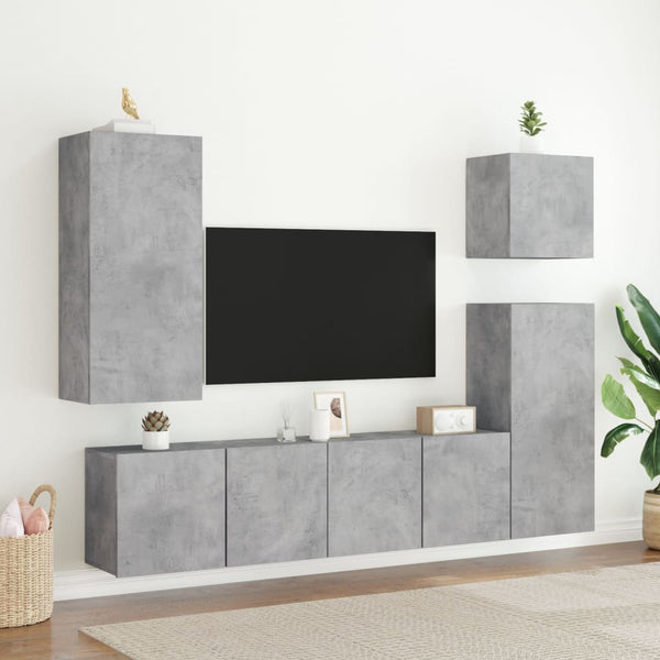 TV-Wandschränke, Betongrau, 2er-Set