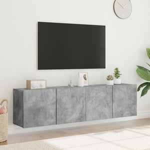 TV-Wandschränke, Betongrau, 2er-Set