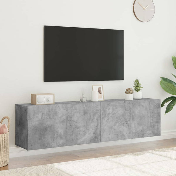 TV-Wandschränke, Betongrau, 2er-Set