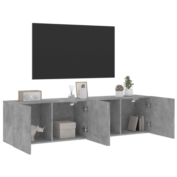 TV-Wandschränke, Betongrau, 2er-Set