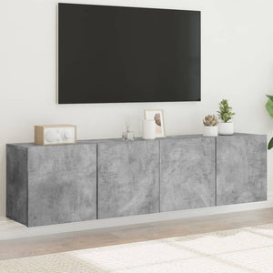 TV-Wandschränke, Betongrau, 2er-Set