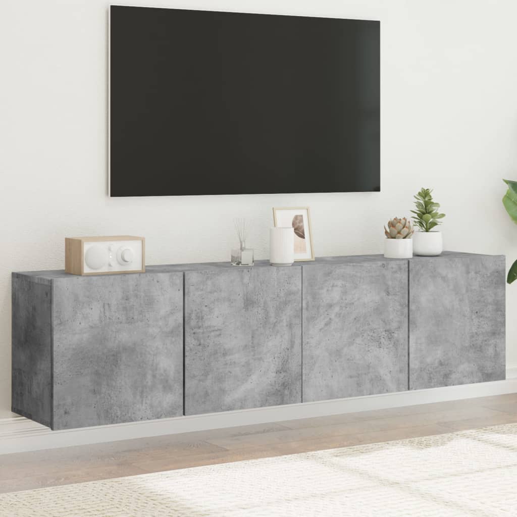 TV-Wandschränke, Betongrau, 2er-Set
