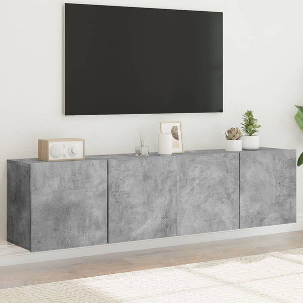 TV-Wandschränke, Betongrau, 2er-Set