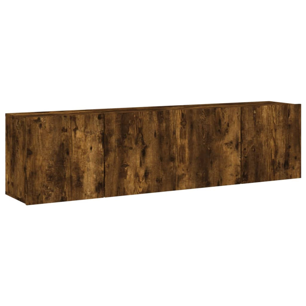 vidaXL Meubles TV muraux 2 pcs Chêne fumé 80x30x41 cm