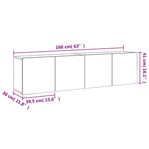 TV-Wandschränke 80x30x41 cm Räuchereiche 2er Set