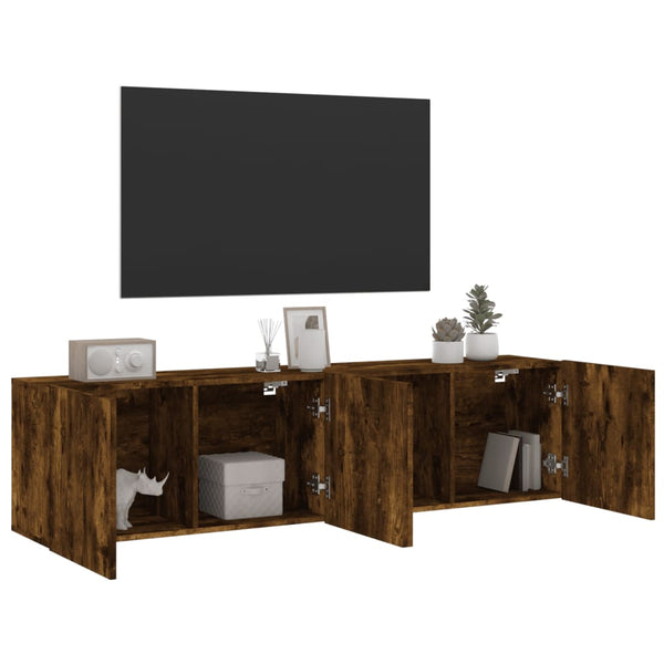 TV-Wandschränke 80x30x41 cm Räuchereiche 2er Set