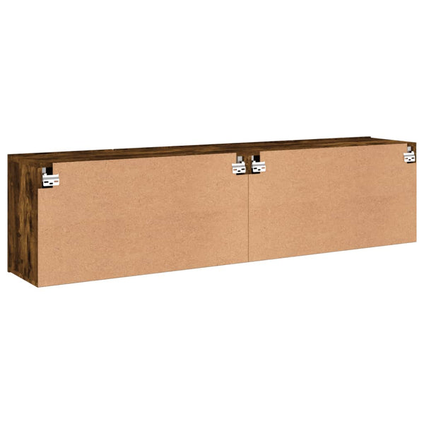 TV-Wandschränke 80x30x41 cm Räuchereiche 2er Set