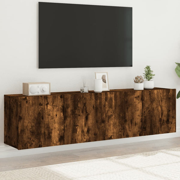 TV-Wandschränke 80x30x41 cm Räuchereiche 2er Set