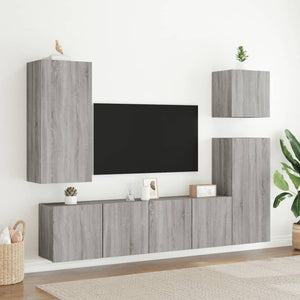 TV-Wandschränke, Grau Sonoma, 2er-Set