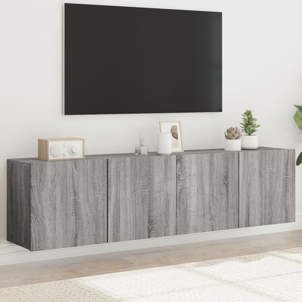 TV-Wandschränke, Grau Sonoma, 2er-Set