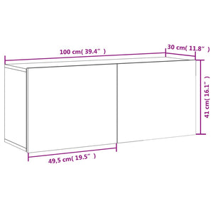 TV-Wandschrank Weiß 100 cm