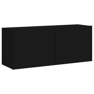 Schwarzer TV-Wandschrank 100x30x41 cm