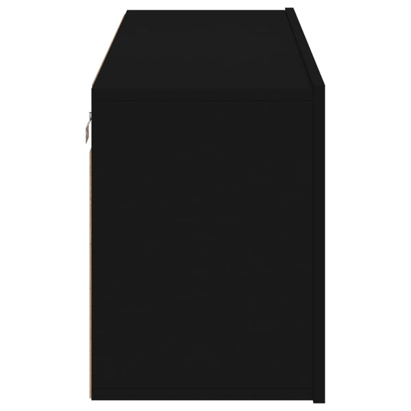 Schwarzer TV-Wandschrank 100x30x41 cm