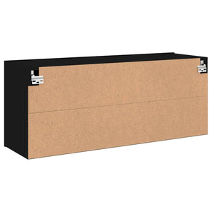 Schwarzer TV-Wandschrank 100x30x41 cm