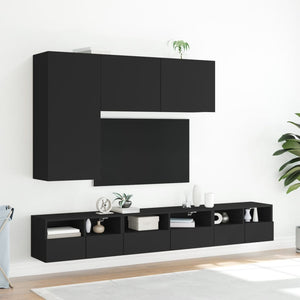 Schwarzer TV-Wandschrank 100x30x41 cm