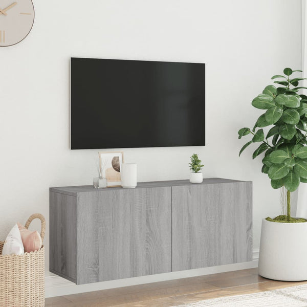 TV-Wandschrank Grau Sonoma 100 cm