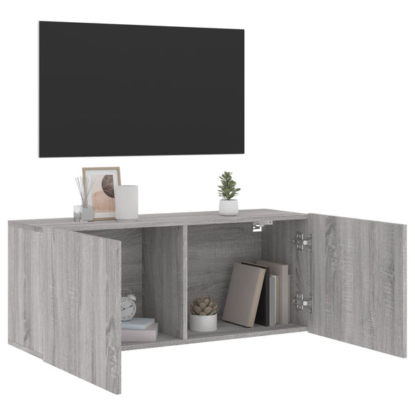 TV-Wandschrank Grau Sonoma 100 cm