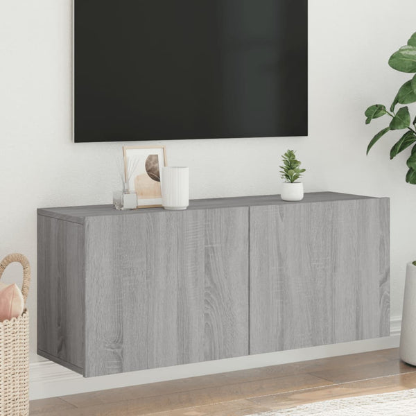 TV-Wandschrank Grau Sonoma 100 cm