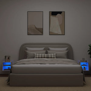 TV-Wandschränke mit LED, 2er Set, Weiß