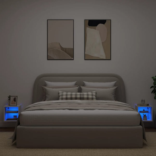 TV-Wandschränke mit LED, 2er Set, Weiß