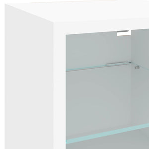 TV-Wandschränke mit LED, 2er Set, Weiß