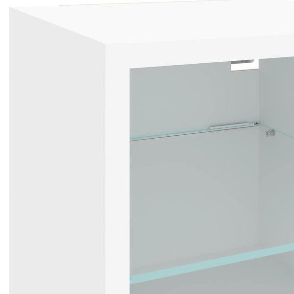 TV-Wandschränke mit LED, 2er Set, Weiß