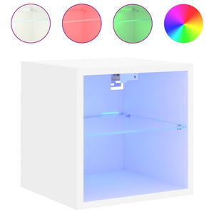 TV-Wandschränke mit LED, 2er Set, Weiß