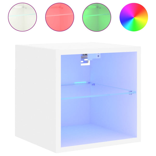 TV-Wandschränke mit LED, 2er Set, Weiß