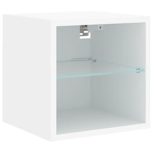 TV-Wandschränke mit LED, 2er Set, Weiß