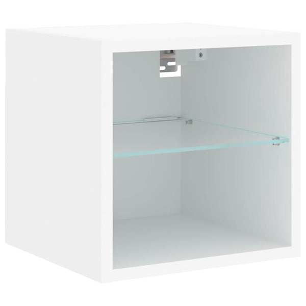 TV-Wandschränke mit LED, 2er Set, Weiß