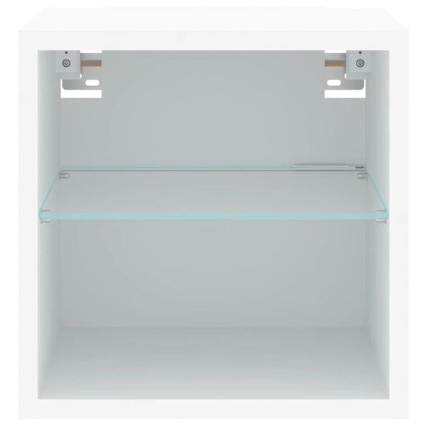 TV-Wandschränke mit LED, 2er Set, Weiß