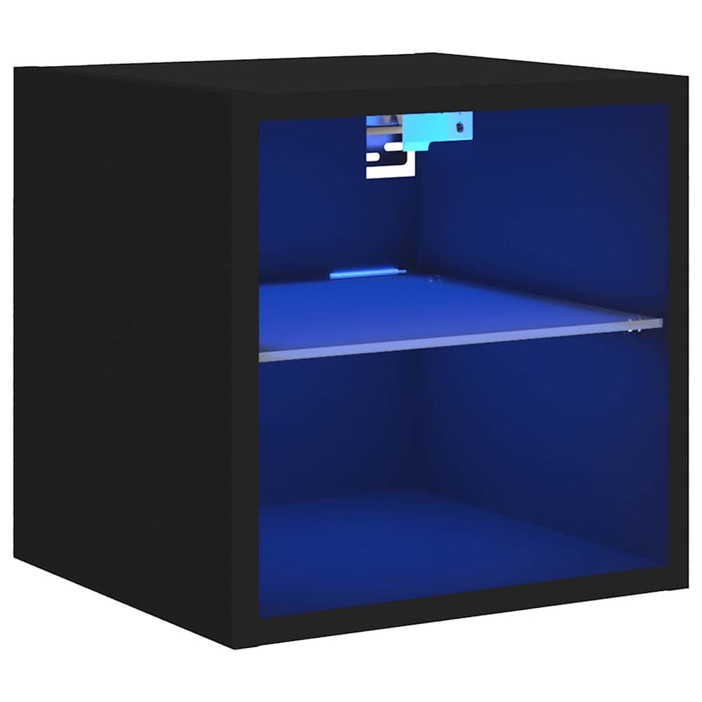 TV-Wandschrank mit LED Schwarz 30 cm