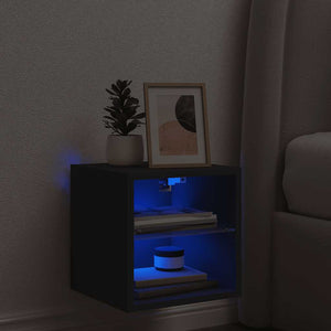 TV-Wandschrank mit LED Schwarz 30 cm