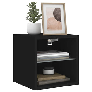 TV-Wandschrank mit LED Schwarz 30 cm