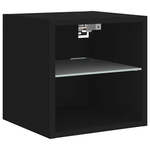TV-Wandschrank mit LED Schwarz 30 cm