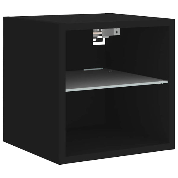 TV-Wandschrank mit LED Schwarz 30 cm