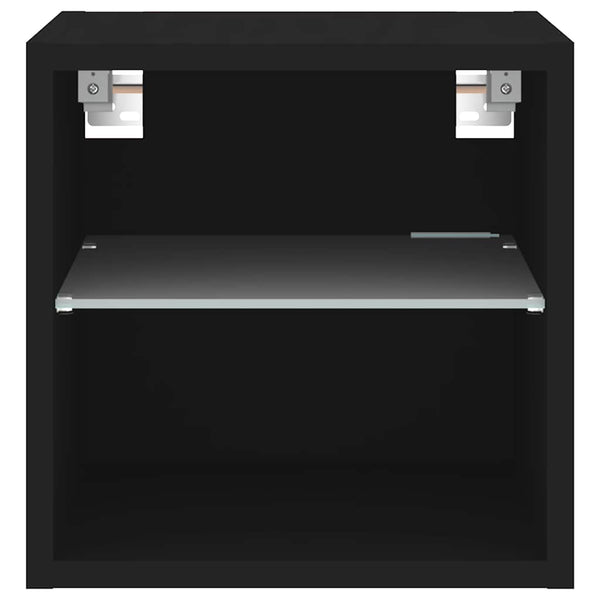 TV-Wandschrank mit LED Schwarz 30 cm