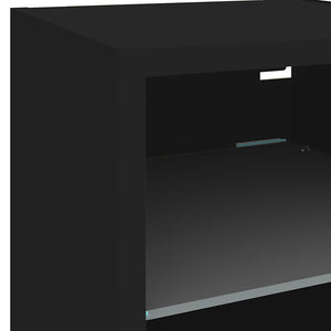 TV-Wandschrank mit LED Schwarz 30 cm