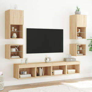 TV-Wandschrank Sonoma Eiche mit LED