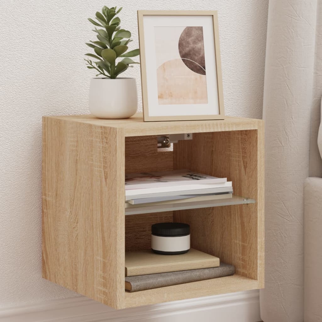 TV-Wandschrank Sonoma Eiche mit LED