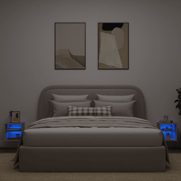 TV-Wandschränke mit LED Sonoma-Eiche, 2er-Set
