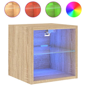 TV-Wandschränke mit LED Sonoma-Eiche, 2er-Set