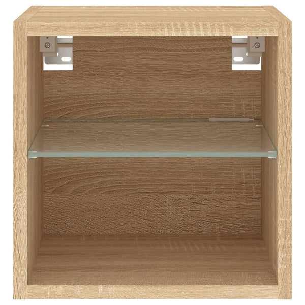 TV-Wandschränke mit LED Sonoma-Eiche, 2er-Set