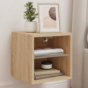TV-Wandschränke mit LED Sonoma-Eiche, 2er-Set