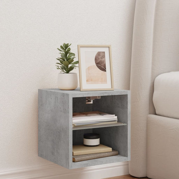 TV-Wandschrank mit LED Betongrau 30cm