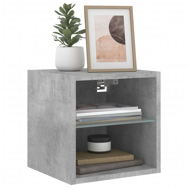 TV-Wandschrank mit LED Betongrau 30cm