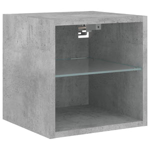 TV-Wandschrank mit LED Betongrau 30cm